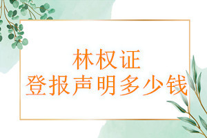 林權(quán)證登報(bào)掛失多少錢