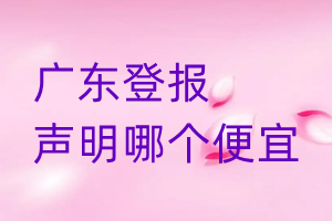 廣東登報聲明哪個便宜