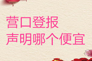 營口登報聲明哪個便宜