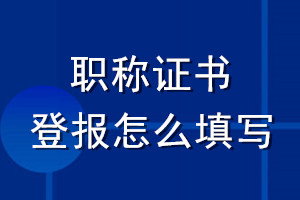 職稱證書登報怎么填寫